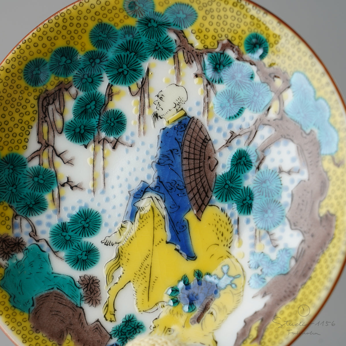 古九谷 九谷焼 吉田屋窯 松山窯 青九谷 青手 アンティーク九谷焼