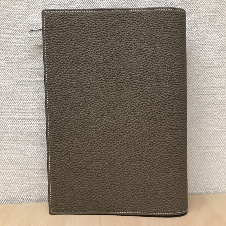 HERMES エルメス EAジップ A5 ノートカバー トゴ ブラック メンズ