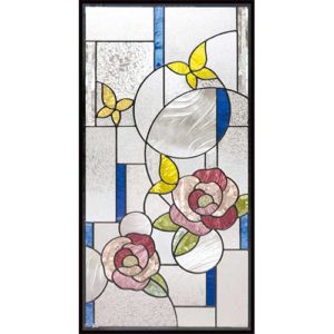 牡丹と蝶のステンドグラス IH-A48 | 特注オーダーのオリジナルステンド