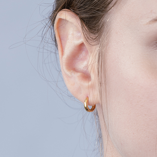 スタージュエリー クリック フープピアス K18 ローズゴールド 2個