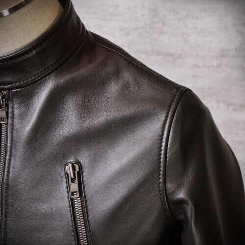 ASM ダブルジップ シングルライダース バイカー 山羊革 特価品】革