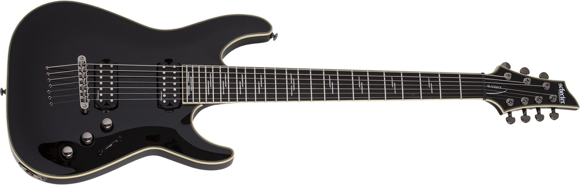 Schecter C-7 Blackjack - black 7 string electric guitar