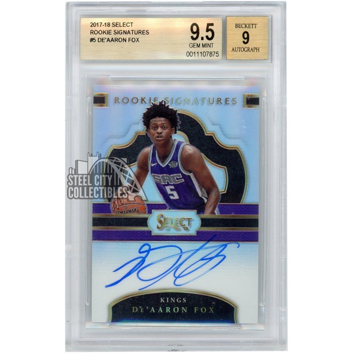 De'Aaron Fox 2017-18 Panini Select Rookie Signatures