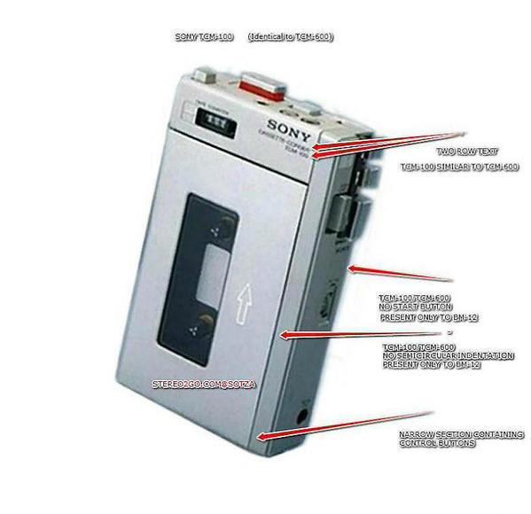 Sony TCM-100 Model Cassette Recorder Walkman Stereo Tested SONY