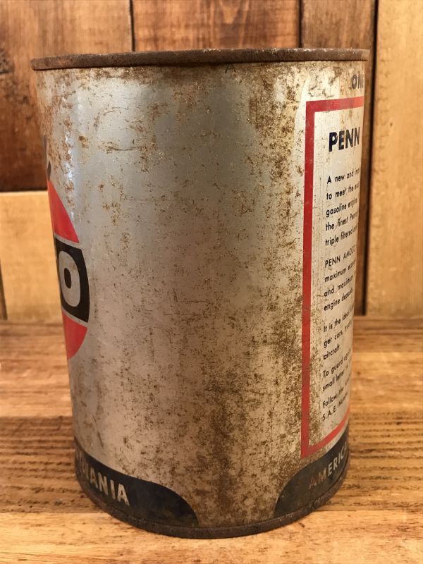 Penn Amoco Oil Tin Can アモコ ビンテージ オイル缶 ブリキ缶 50年代