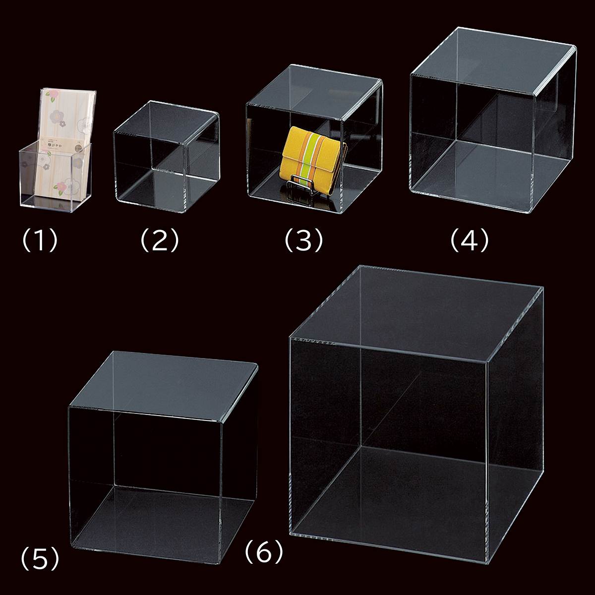 透明アクリル5面ボックス〔ストエキオリジナル〕 10cm角