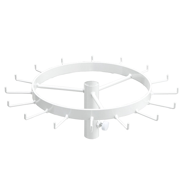 アクセサリー専用回転什器 フラットバーリング ホワイト〔ストエキ