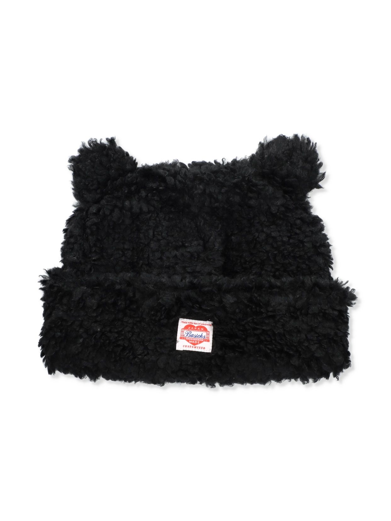 新品タグ付き】BASICKS クマ耳ニット帽 BASICKS クマ耳ニット帽 黒