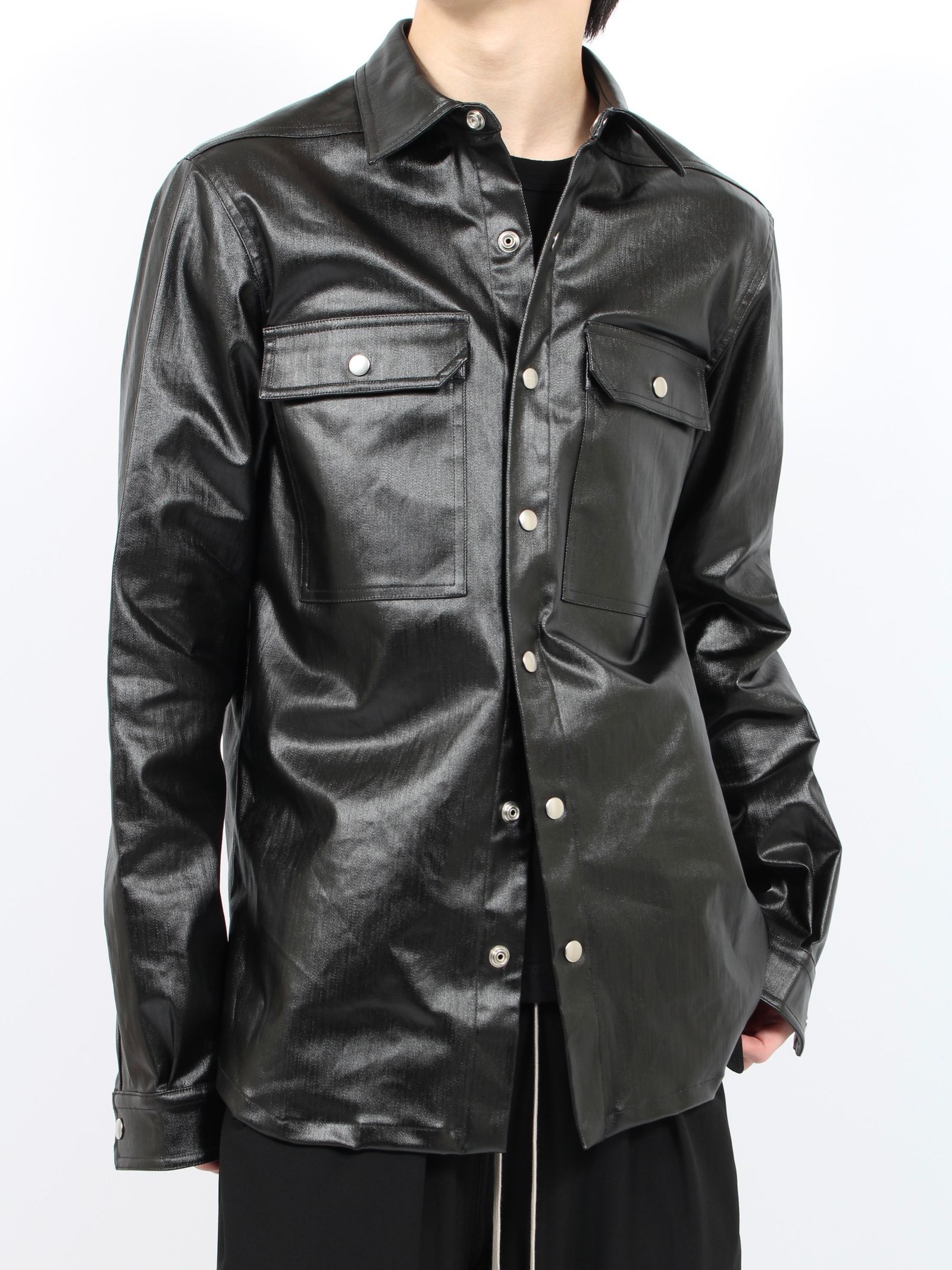 RICK OWENS - 【24AW】コーティングデニム アウターシャツ