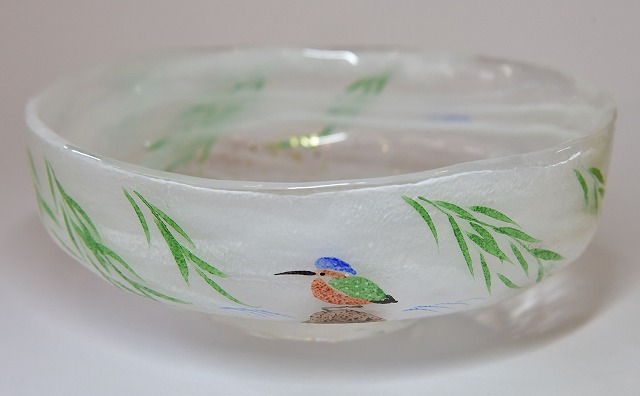 ガラス 馬盥茶碗 カワセミ 広畑 久仁彦 すいぎょく園｜創業百年、お茶