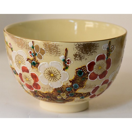 茶碗、湖山作、仁清写菖蒲の図、ふか11番 【公式通販】