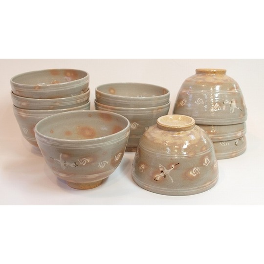 茶道具】 抹茶数茶碗 御本雲鶴 10客 【無季】 すいぎょく園｜創業