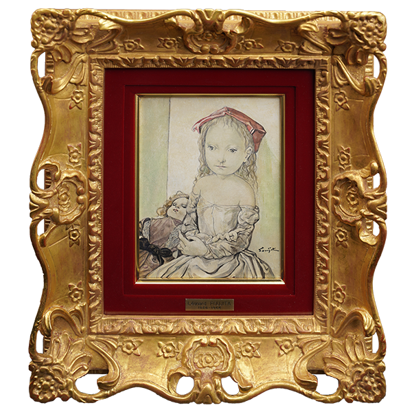 サ*バ様 藤田嗣治 乙女 肉筆・額装・油彩画・洋画・レオナール・フジタ