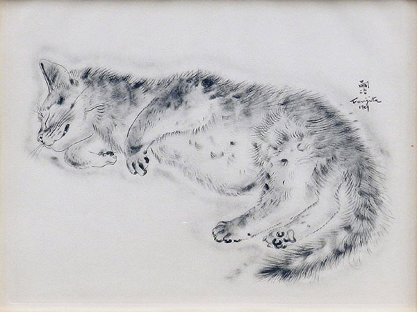 藤田嗣治(レオナール藤田)猫の本「アオラ」刷り番号147です。 藤田嗣治