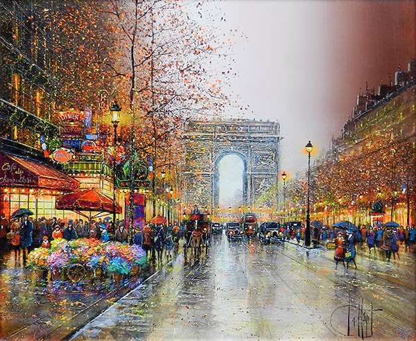 パリ、シャンゼリゼ_油彩8号