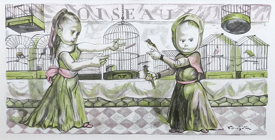 藤田嗣治作品紹介｜小さな職人：小鳥屋｜銀座の絵画販売・買取の画廊ー