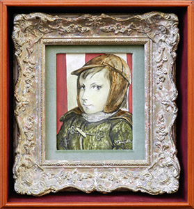 藤田嗣治 少年 1918年頃 ・肉筆水彩画・洋画・レオナールフジタ・紙本