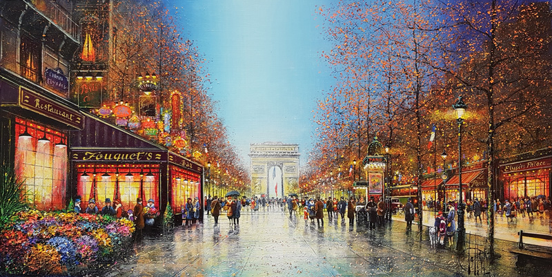 有名作家 藤森悠二 真作 肉筆 油彩 絵画モンパルナス 美術品