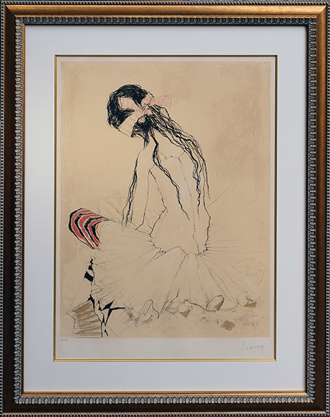 ジャン・ジャンセン バレリーナの絵のある静物 真作 リトグラフ 真作