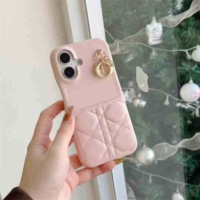 美品✨ Dior LADY DIOR iPhone16promaxケース ピンク Auth New DIOR