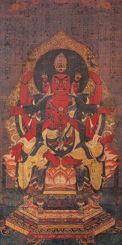 山田真山/琉球王朝/絹本着色/沖䋲光雲鞆音平和祈念像 山田真山/琉球