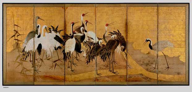サンフランシスコ・アジア美術館所蔵「鶴図屏風」