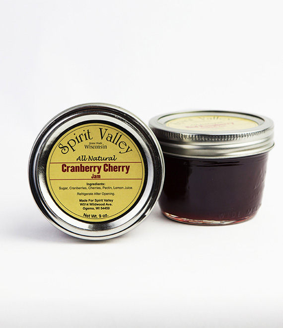 Spirit Valley Cranberry Cherry Jam–9oz - Jams and Jellies