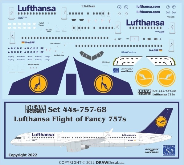 Boeing 757-200 - Lufthansa Flight of Fancy Draw Decal -44-757-68
