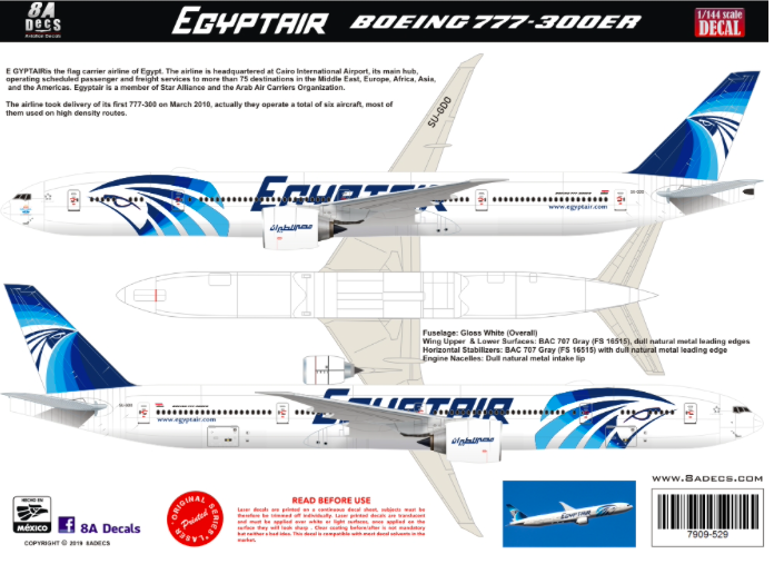 航空機・ヘリコプター EGYPTAIR Boeing 777-300ER 1/200 EGYPTAIR