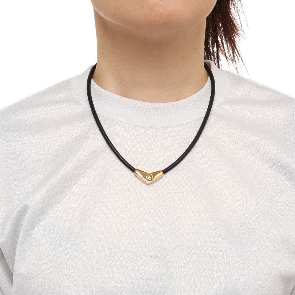 ARK52コランテッド 幾何学的デザイン ネックレス ブラック ゴールド