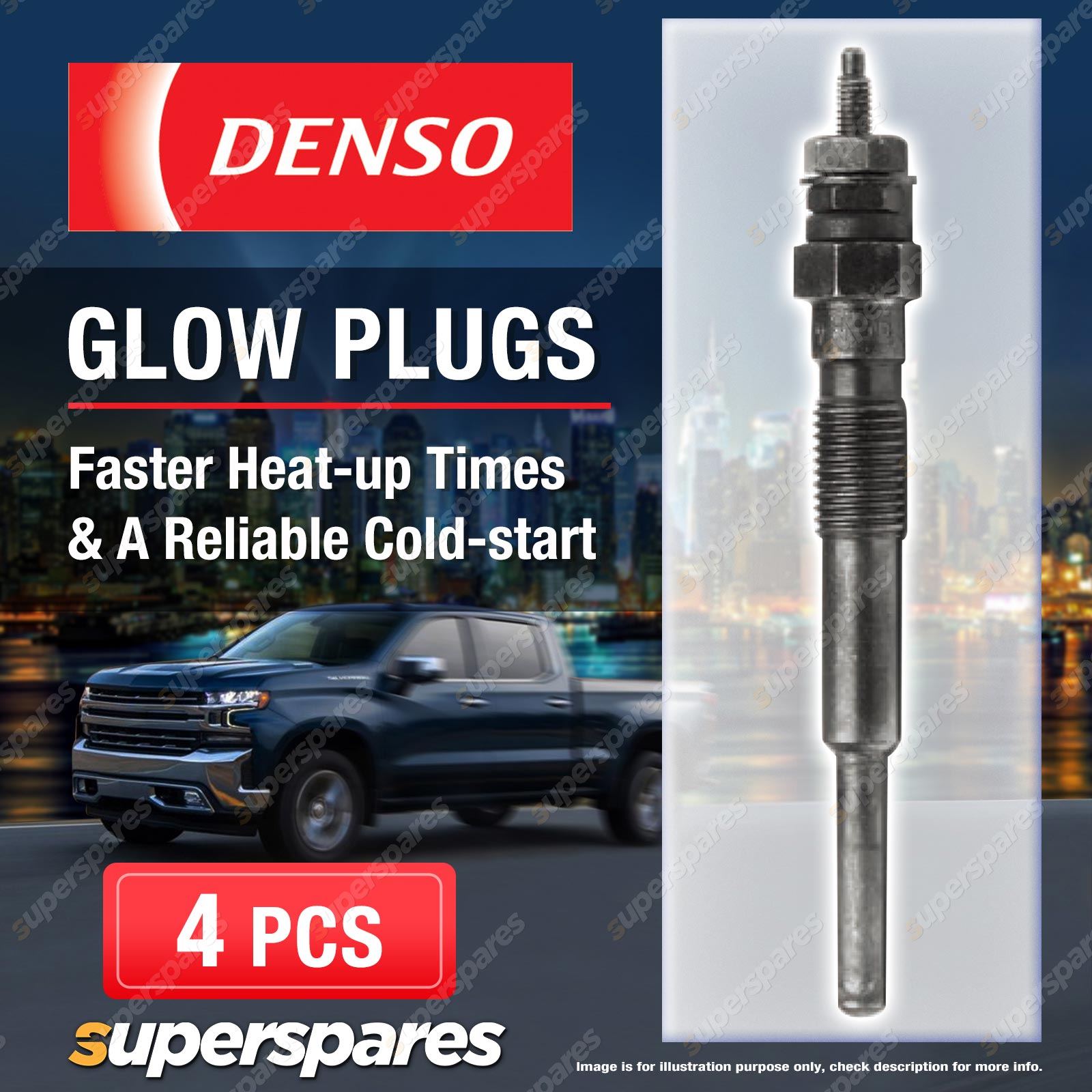Glow Plugs 4pcs YOU.S For Fiat Ducato 2.3L & 3.0L Diesel (244, 250