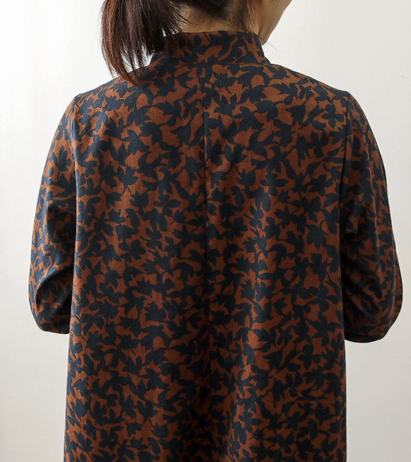 実物大型紙【No.30】スタンドカラーフレアーワンピース(SML・2L) [M便