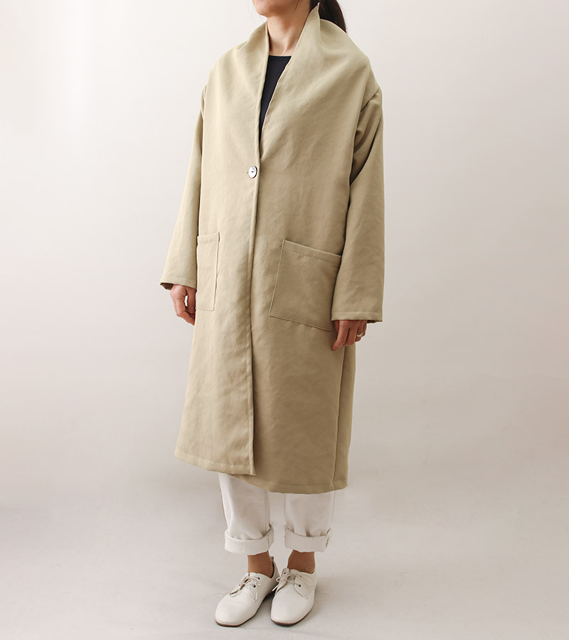 実物大型紙【No.645】変わり衿のアウトポケット付きコート(SML・2L) [M