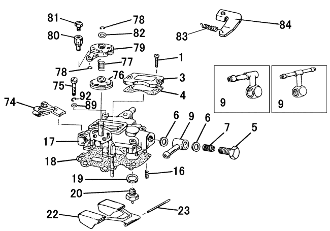 MIKUNI SOLEX 2型 N50PHH 分解図・部品番号一覧