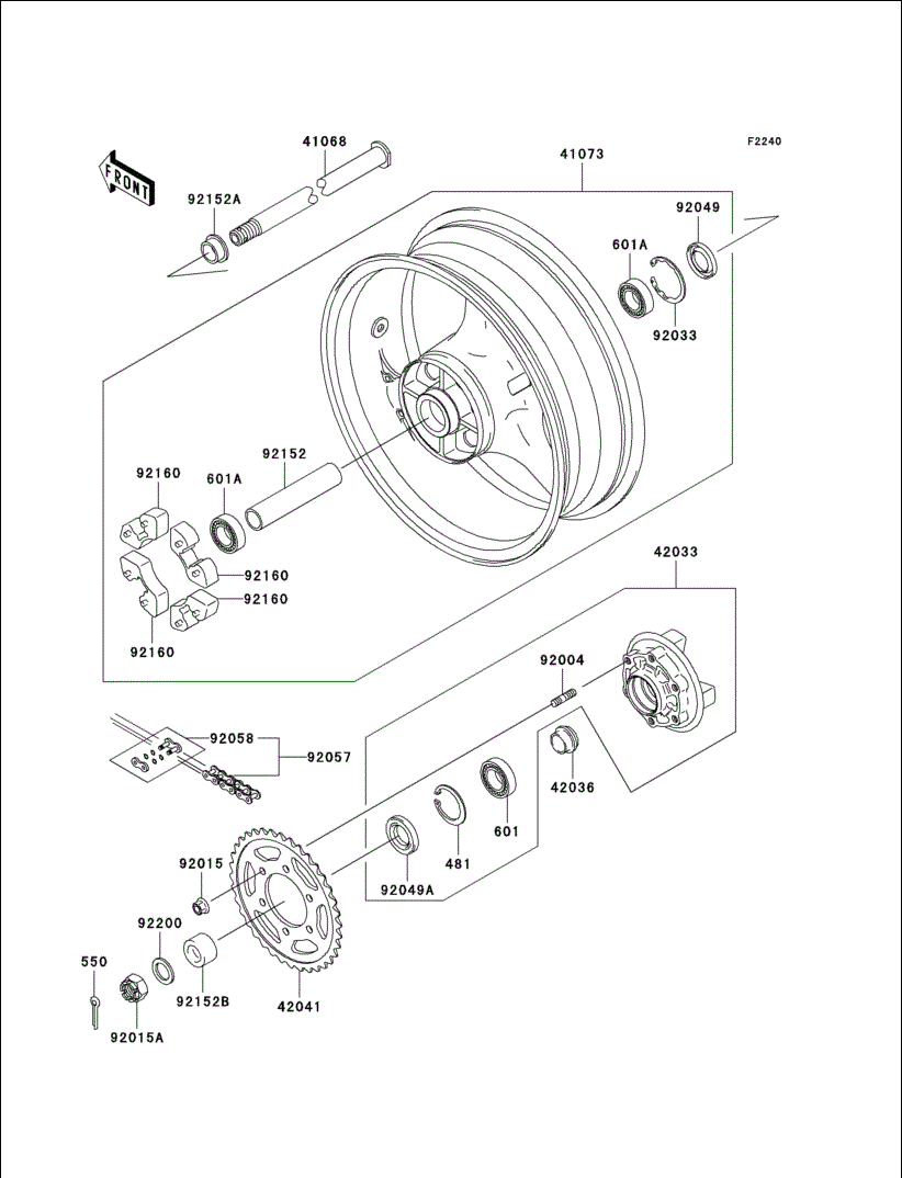 Powersports Kawasaki - ZX636 (NINJA ZX6R) 2004 - Rear Hub