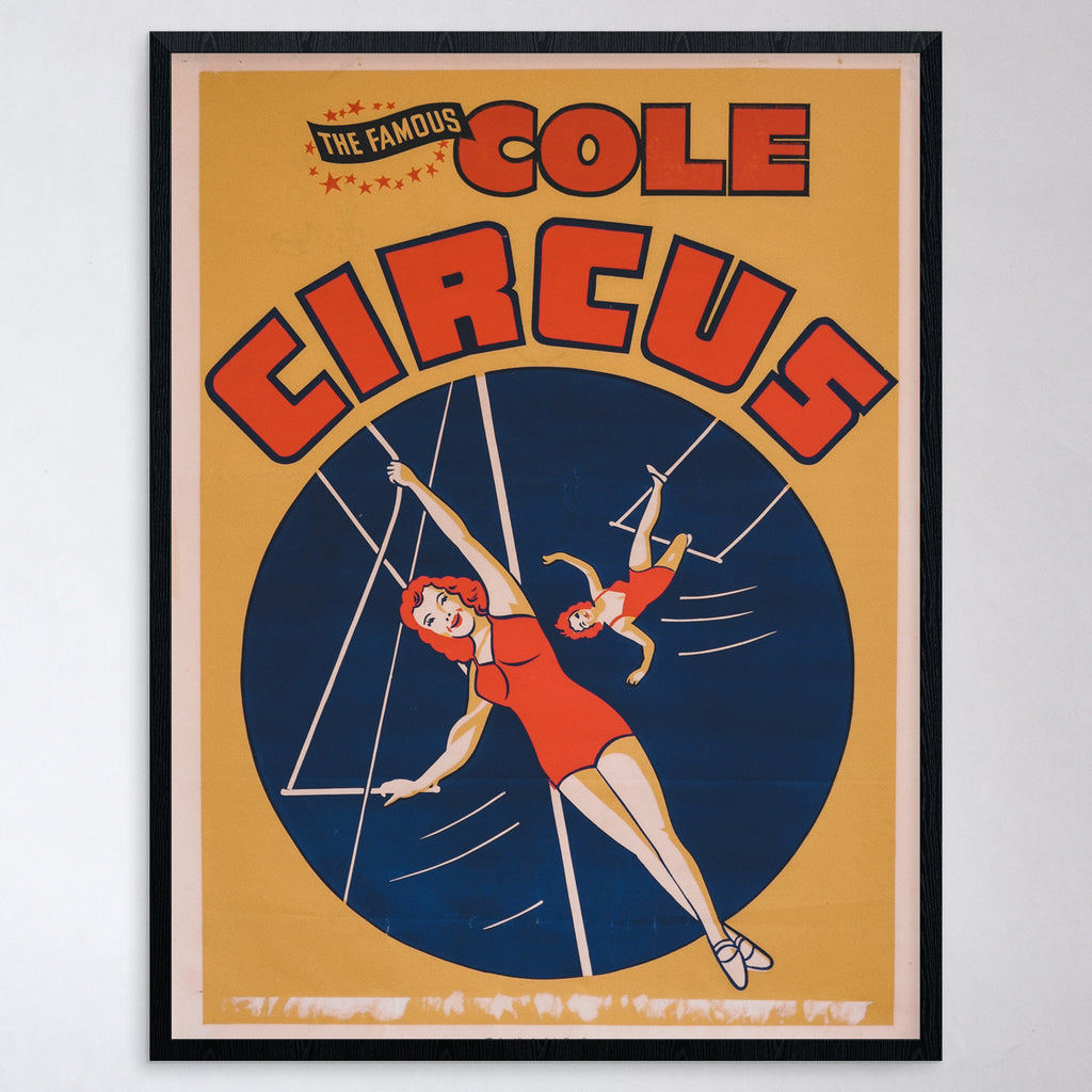 Vintage 1960s Cole Circus Trapeze Poster – Porchlight Design Co.