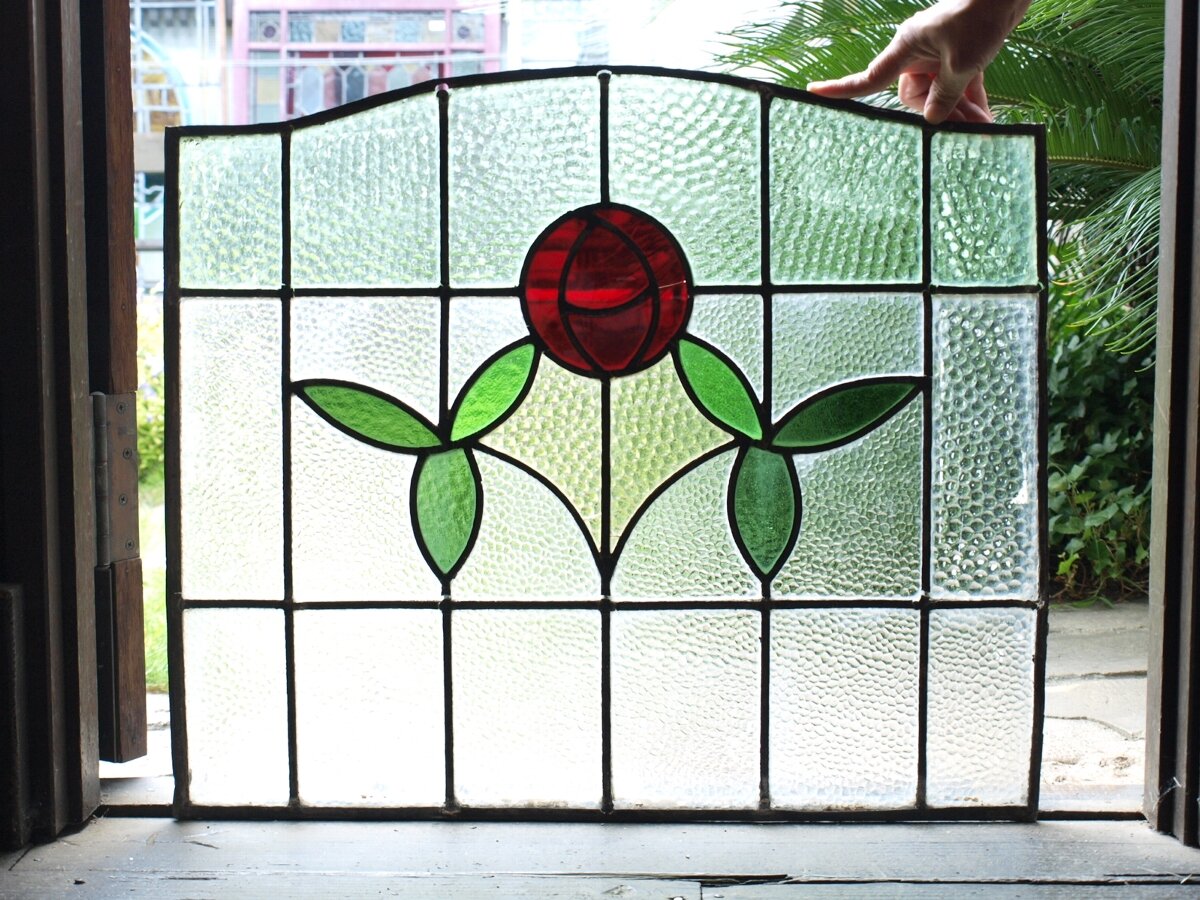 ステンドグラス - バラの花柄(50256) | アンティークハウス ポートベロ