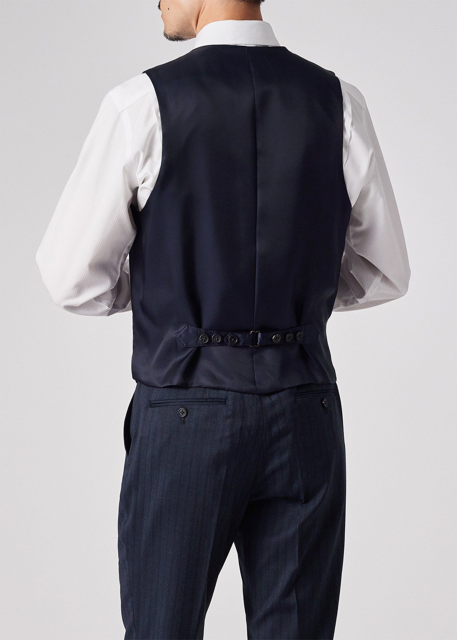 クラシックストライプ 6B ベスト（ネイビー） ｜ポール・スミス