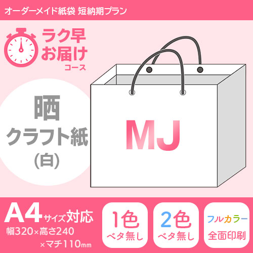 オーダーメイド紙袋 短納期・2週間でお届けプラン｜規格サイズで