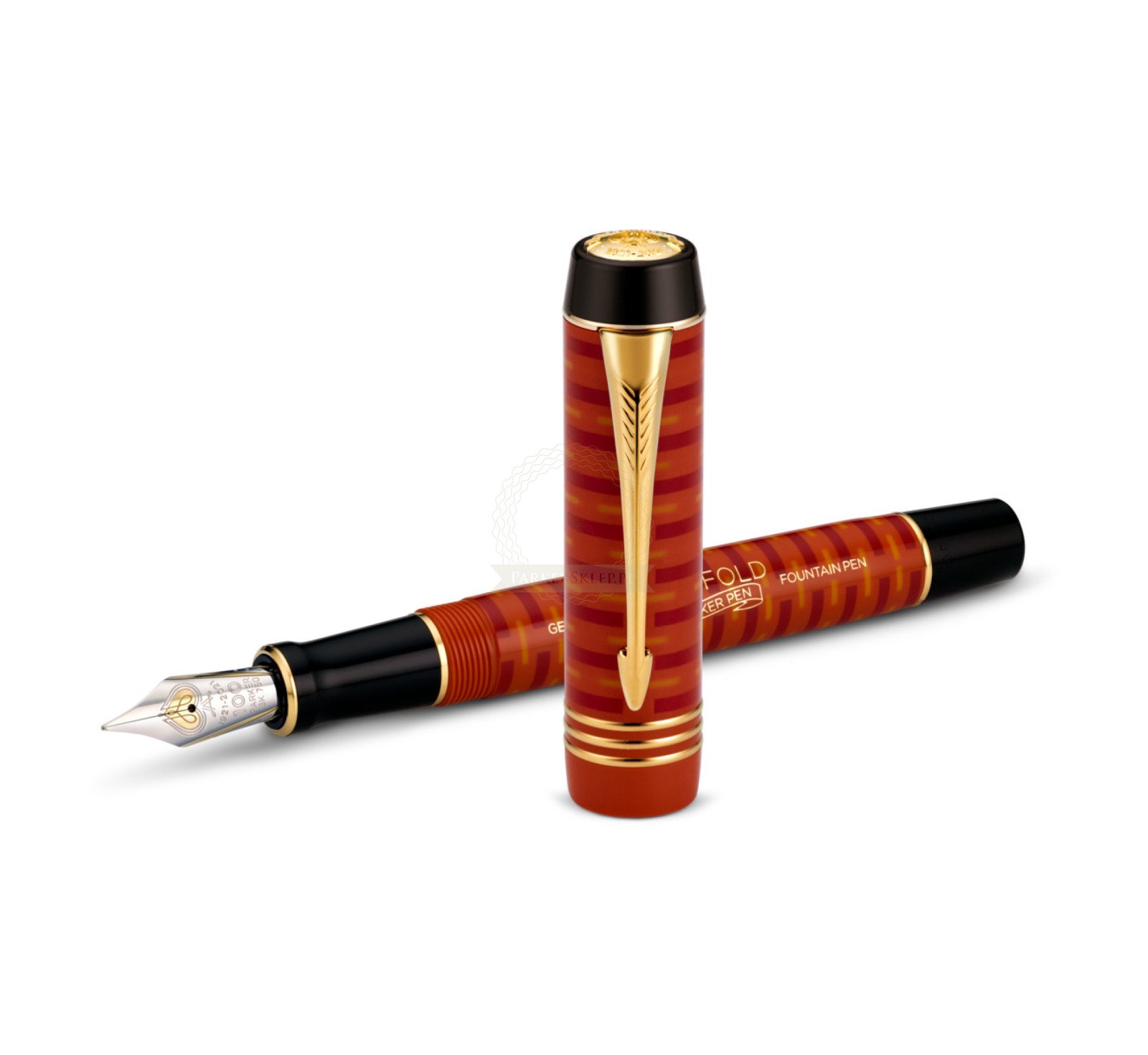 Parker Duofold 100th Big Red GT Fountain Pen single wooden box