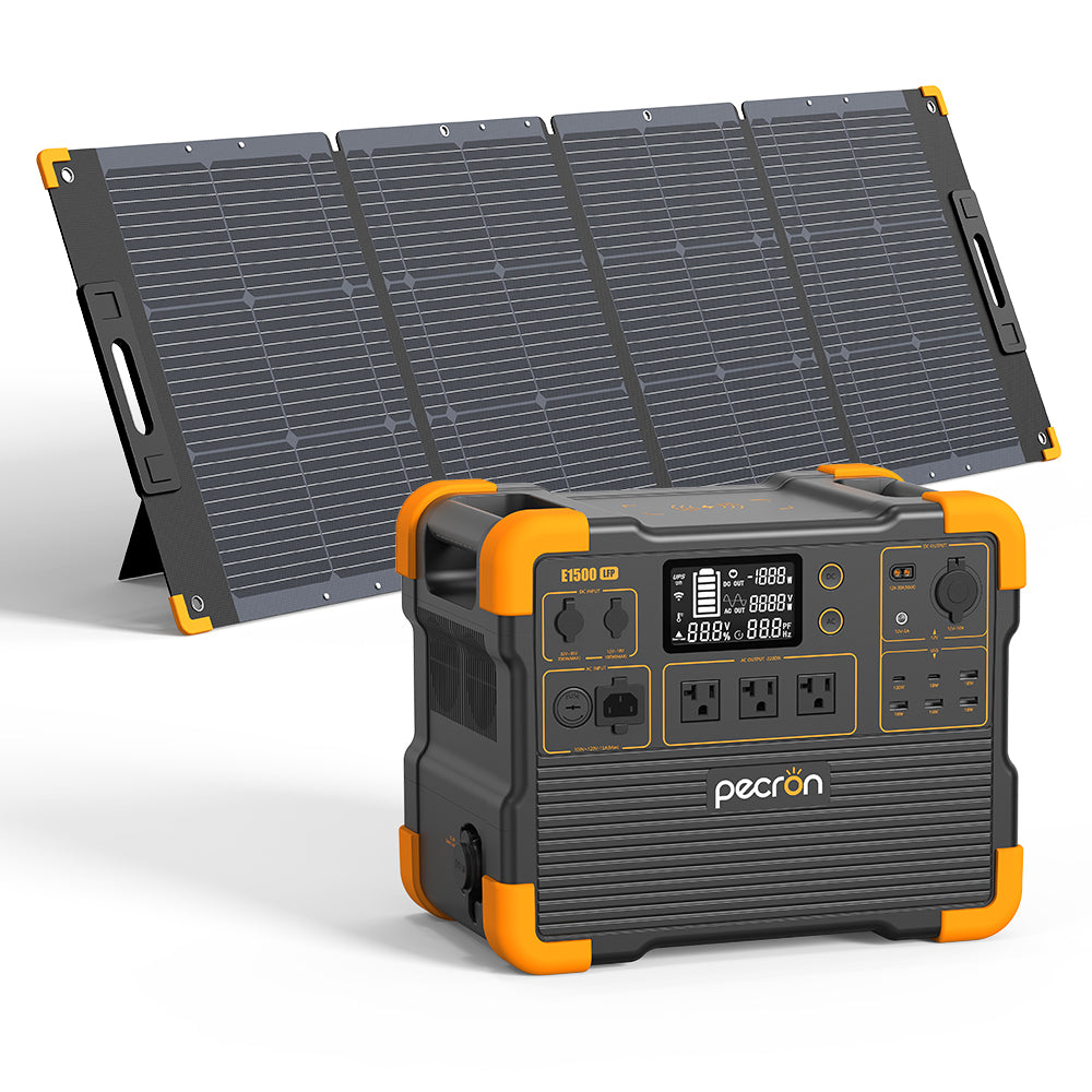 PECRON ポータブル電源 E600LFP＋100Wソーラーパネル(セット) 小型軽量