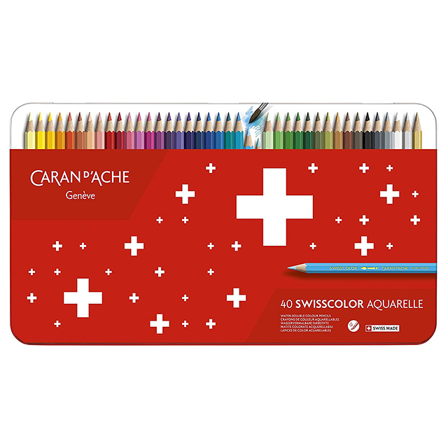 水溶性色鉛筆 CARAN D'ACHE カランダッシュ 色鉛筆 スイスカラー色鉛筆