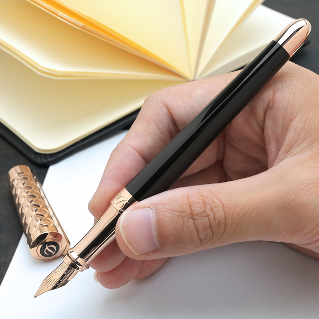 S.T.Dupont エス・テー・デュポン 万年筆 リベルテ ブラックナチュラル