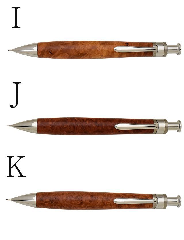 工房楔 花梨 ちぢみ杢・トラ杢 シャープペン KATO#201 工房 楔 0.5mm