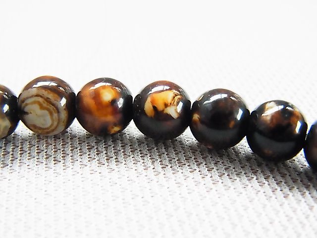 アンティーク風焼き付け瑪瑙・天珠用ビーズ8.0-7.5mm - パーフェクト