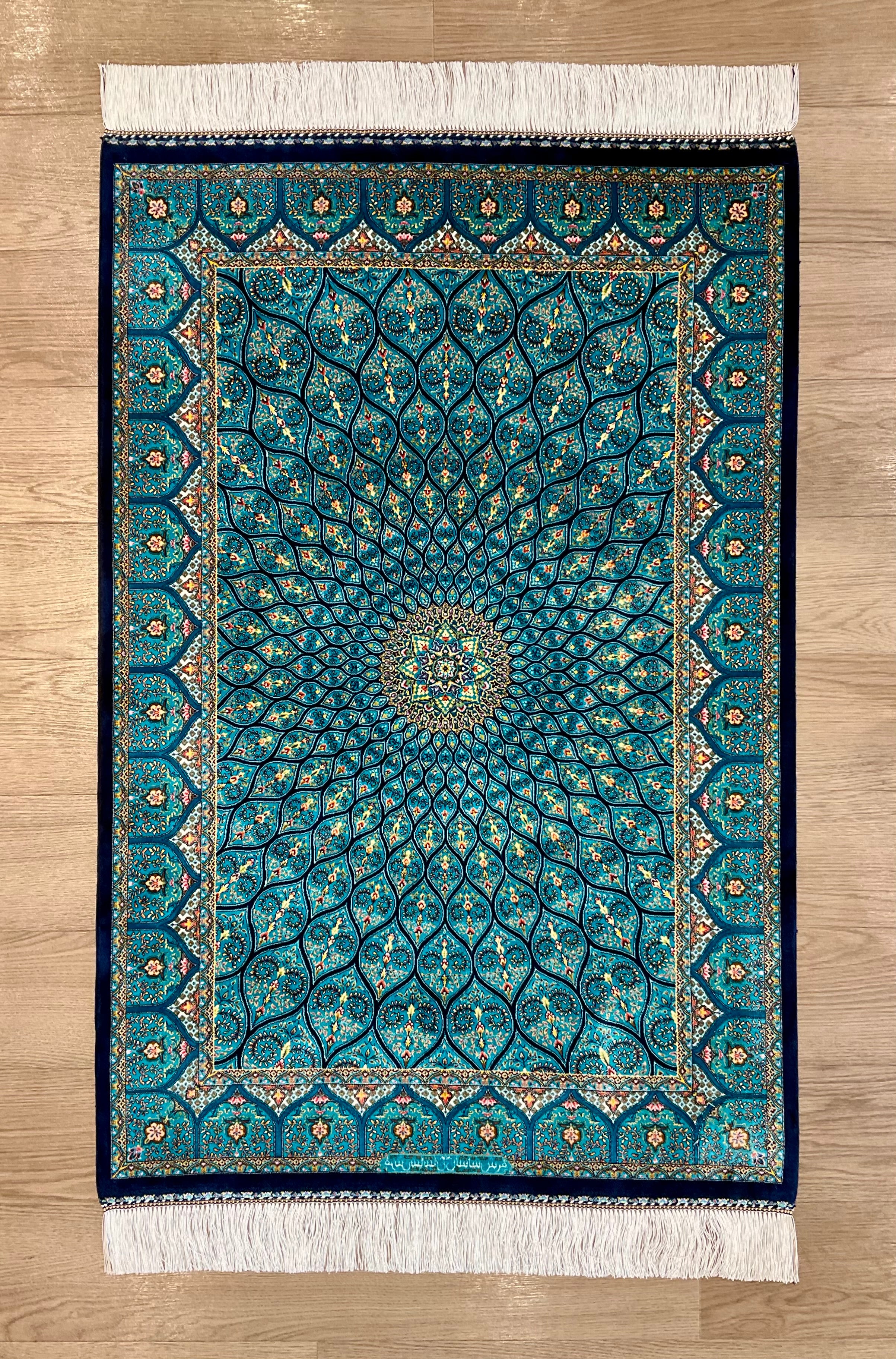 ペルシャ絨毯 高品質 トルクメン両面織りシルク2081 人気 ペルシャ絨毯