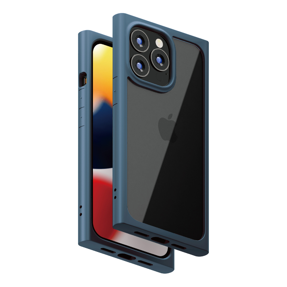 iPhone 13 Pro用 ガラスタフケース スクエアタイプ ネイビー｜株式会社PGA