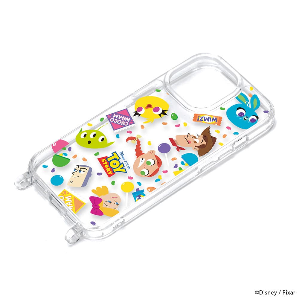 iPhone 15 Pro用 ショルダーストラップホール付クリアハイブリッド