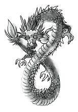 水墨画 龍 約60cm x 40cm 水墨画 龍 イラスト素材 [7368355] - フォト