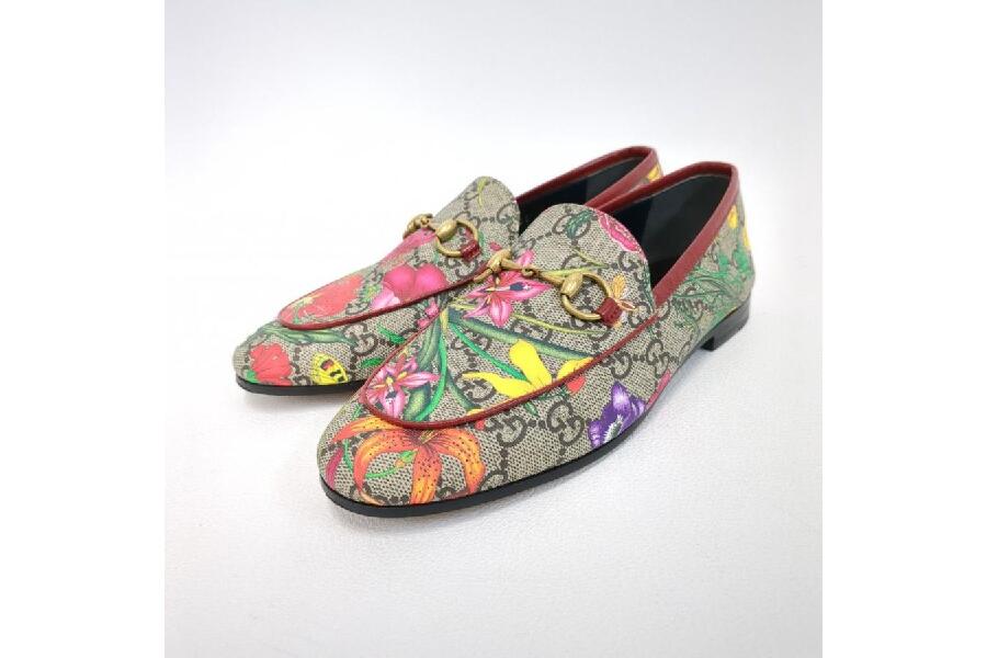 GUCCI FLORA GG SUPREME LOAFERS 603323 SIZE 22.5cm ホースビット